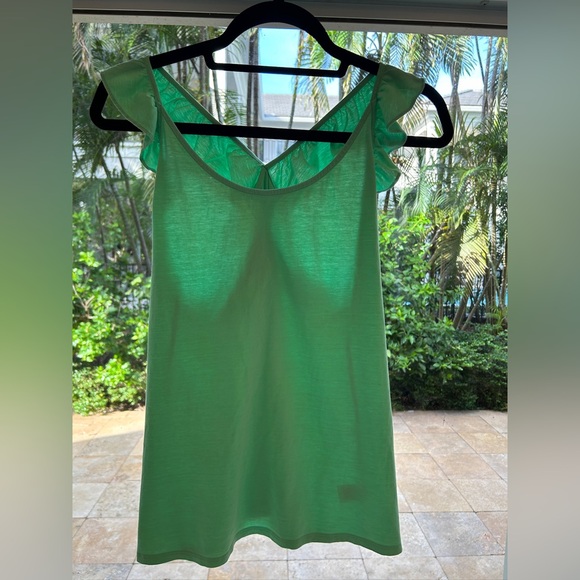 Lilly Pulitzer Mint Green Ruffled Sleeveless Tank Top - Picture 1 of 3